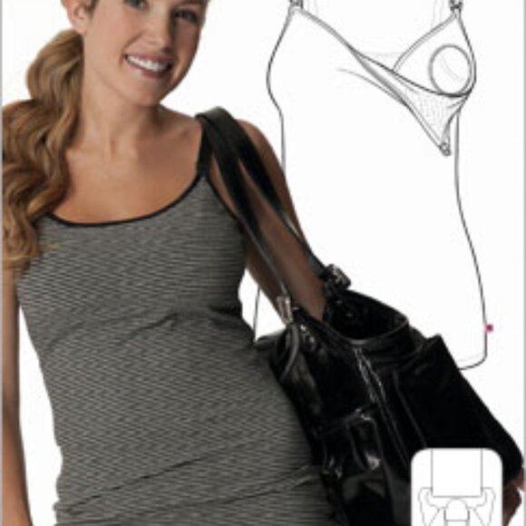 3ps New Glamourmom Regular Long Nursing bra with shelf bra Size S Small - Picture 2 of 4